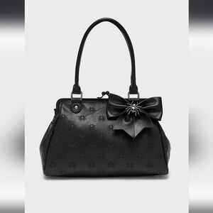 Killstar Black Shoulder Bag with Bow Detail
